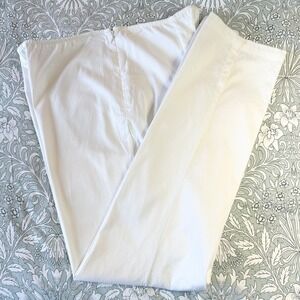 Spanner Womens White Tapered Leg Side Zip Stretch Trousers Pants Size 8